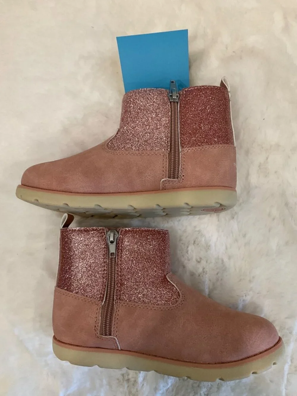 Munchkin by Stride Rite Girl's Size 12M Avalon Pink Glitter Side-Zip Boots NEW